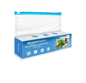 Amazon Basics Multipurpose Slider Storage Bags Large 15 Count